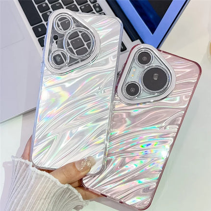 For Huawei Pura 70 Pro Case IMD Design Shockproof Hybrid Phone Cover with Glass Lens Film
