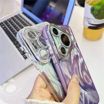 For Huawei Pura 70 Pro Case IMD Design Shockproof Hybrid Phone Cover with Glass Lens Film