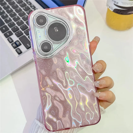 For Huawei Pura 70 Pro Case IMD Design Shockproof Hybrid Phone Cover with Glass Lens Film