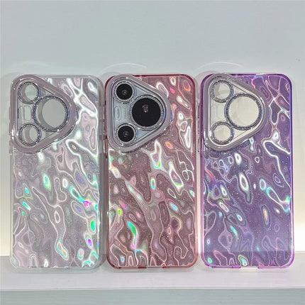 For Huawei Pura 70 Pro Case IMD Design Shockproof Hybrid Phone Cover with Glass Lens Film