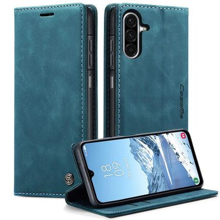 For Samsung Galaxy A26 5G Case CASEME 013 Series Card Holder Stand Leather Phone Cover - Blue
