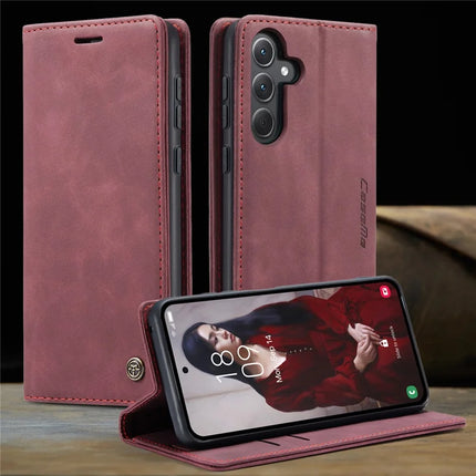 For Samsung Galaxy A36 5G Case CASEME 013 Series Card Holder Stand Leather Phone Cover