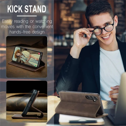 For Samsung Galaxy A36 5G Case CASEME 013 Series Card Holder Stand Leather Phone Cover