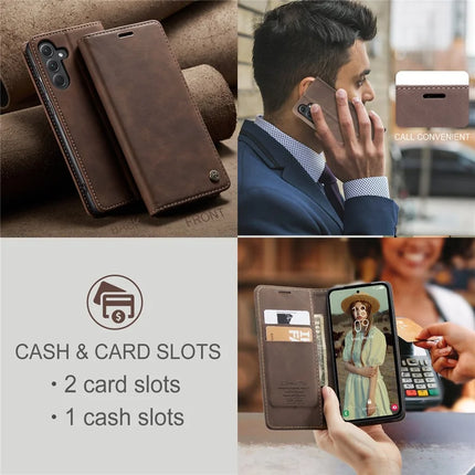 For Samsung Galaxy A36 5G Case CASEME 013 Series Card Holder Stand Leather Phone Cover