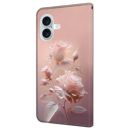 For iPhone 16 Plus Case Pattern Printing Anti-Drop Leather Flip Wallet Phone Cover
