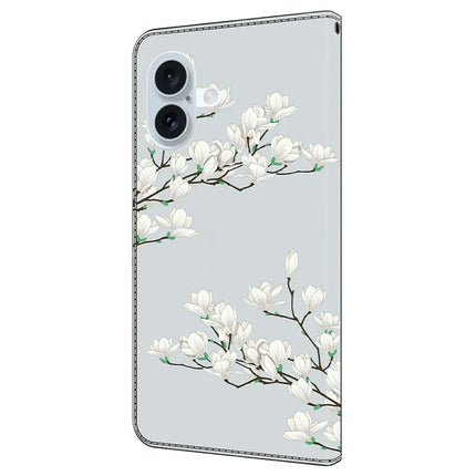 For iPhone 16 Plus Case Pattern Printing Anti-Drop Leather Flip Wallet Phone Cover
