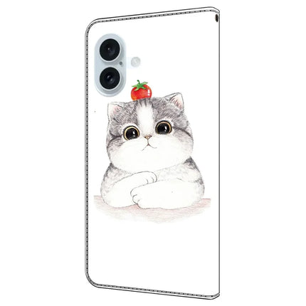 For iPhone 16 Plus Case Pattern Printing Anti-Drop Leather Flip Wallet Phone Cover