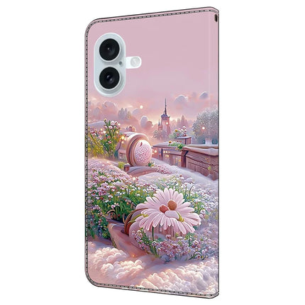 For iPhone 16 Plus Case Pattern Printing Anti-Drop Leather Flip Wallet Phone Cover