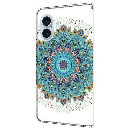 For iPhone 16 Plus Case Pattern Printing Anti-Drop Leather Flip Wallet Phone Cover
