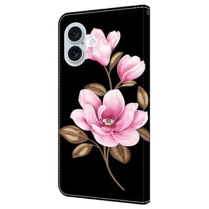 For iPhone 16 Plus Case Pattern Printing Anti-Drop Leather Flip Wallet Phone Cover