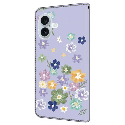 For iPhone 16 Case Pattern Printing Anti-Drop Leather Flip Wallet Phone Cover