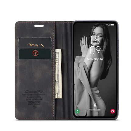 For Samsung Galaxy A56 5G Case CASEME 013 Series Card Holder Stand Leather Phone Cover