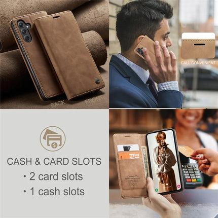 For Samsung Galaxy A56 5G Case CASEME 013 Series Card Holder Stand Leather Phone Cover