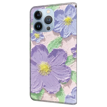 For iPhone 16 Pro Max Case Pattern Printing Anti-Drop Leather Flip Wallet Phone Cover