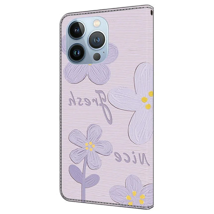For iPhone 16 Pro Max Case Pattern Printing Anti-Drop Leather Flip Wallet Phone Cover