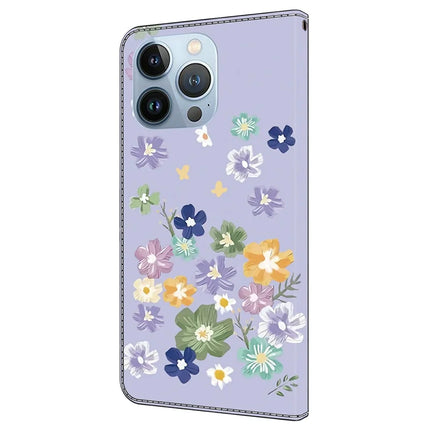 For iPhone 16 Pro Max Case Pattern Printing Anti-Drop Leather Flip Wallet Phone Cover