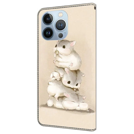 For iPhone 16 Pro Max Case Pattern Printing Anti-Drop Leather Flip Wallet Phone Cover