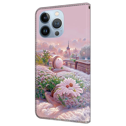 For iPhone 16 Pro Max Case Pattern Printing Anti-Drop Leather Flip Wallet Phone Cover