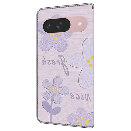 For Google Pixel 9 Pro  /  Pixel 9 Case Pattern Printing Anti-Drop Leather Flip Wallet Phone Cover