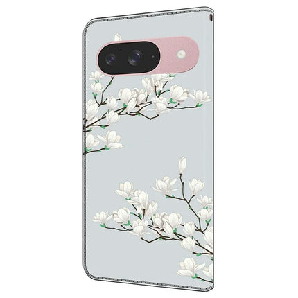 For Google Pixel 9 Pro  /  Pixel 9 Case Pattern Printing Anti-Drop Leather Flip Wallet Phone Cover