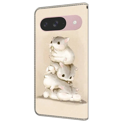 For Google Pixel 9 Pro  /  Pixel 9 Case Pattern Printing Anti-Drop Leather Flip Wallet Phone Cover