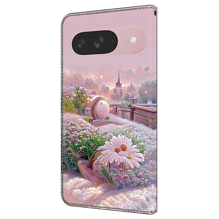 For Google Pixel 9 Pro  /  Pixel 9 Case Pattern Printing Anti-Drop Leather Flip Wallet Phone Cover