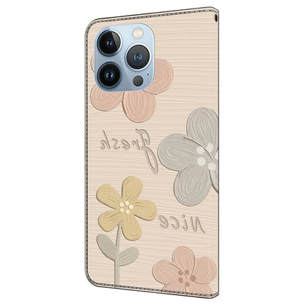 For iPhone 16 Pro Case Pattern Printing Anti-Drop Leather Flip Wallet Phone Cover