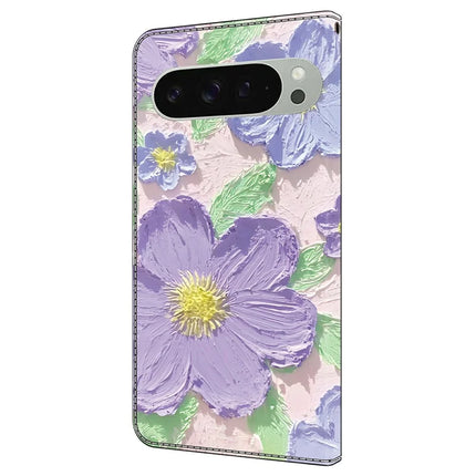 For Google Pixel 9 Pro XL Case Pattern Printing Anti-Drop Leather Flip Wallet Phone Cover