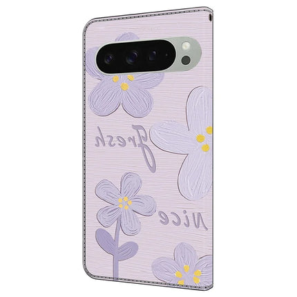 For Google Pixel 9 Pro XL Case Pattern Printing Anti-Drop Leather Flip Wallet Phone Cover