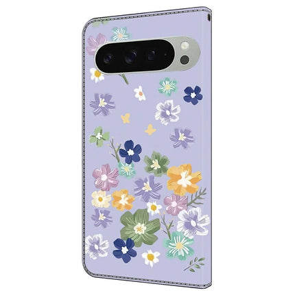 For Google Pixel 9 Pro XL Case Pattern Printing Anti-Drop Leather Flip Wallet Phone Cover