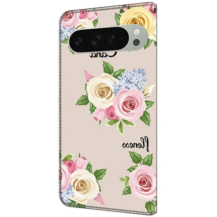 For Google Pixel 9 Pro XL Case Pattern Printing Anti-Drop Leather Flip Wallet Phone Cover