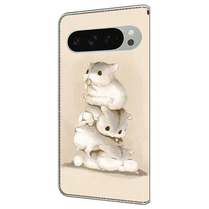 For Google Pixel 9 Pro XL Case Pattern Printing Anti-Drop Leather Flip Wallet Phone Cover