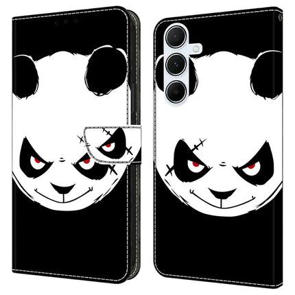 For Samsung Galaxy A56 5G  /  A36 5G Case Pattern Printing Anti-Drop Leather Flip Wallet Phone Cover - Angry Panda