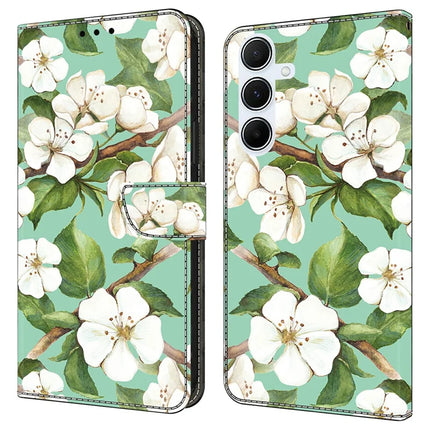 For Samsung Galaxy A35 5G Case Pattern Printing Anti-Drop Leather Flip Wallet Phone Cover - Watercolor Flowers