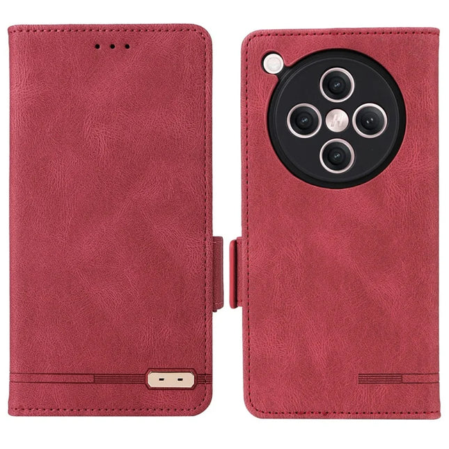 For Oppo Find X8 5G Case Leather Wallet Flip Phone Cover with Hardware Decor - Rose