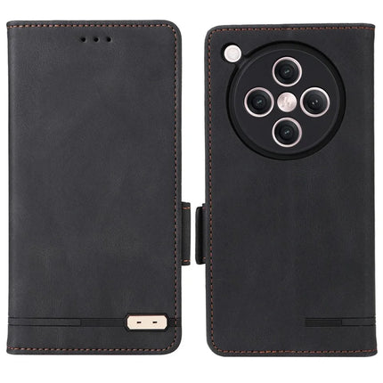 For Oppo Find X8 5G Case Leather Wallet Flip Phone Cover with Hardware Decor - Black