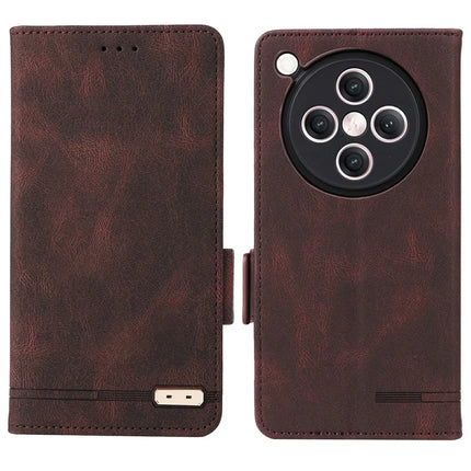 For Oppo Find X8 5G Case Leather Wallet Flip Phone Cover with Hardware Decor - Coffee