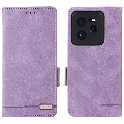 For Realme GT 7 Pro 5G Case Leather Wallet Flip Phone Cover with Hardware Decor - Purple