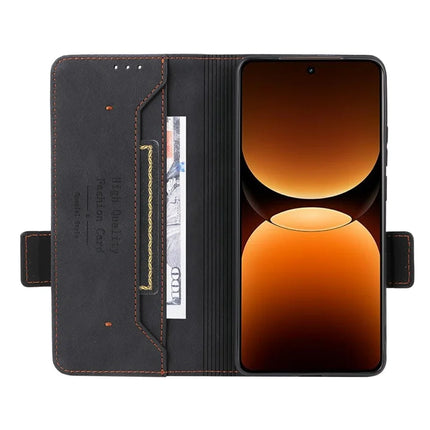 For Realme GT 7 Pro 5G Case Leather Wallet Flip Phone Cover with Hardware Decor