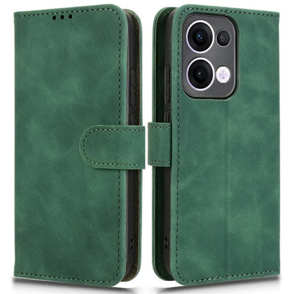 For Oppo Reno13 5G (Global) Leather Case Skin Feel Anti Drop Wallet Flip Phone Cover - Green