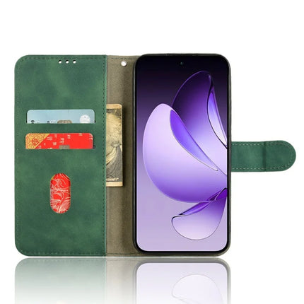For Oppo Reno13 5G (Global) Leather Case Skin Feel Anti Drop Wallet Flip Phone Cover