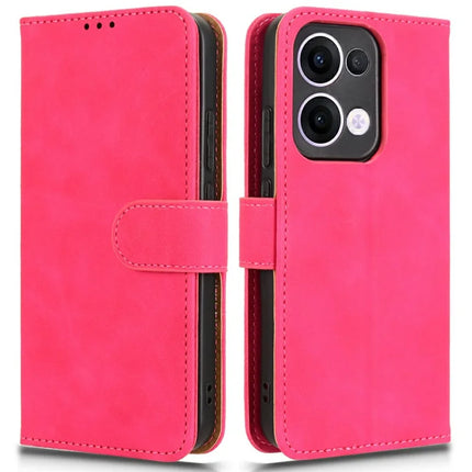For Oppo Reno13 5G (Global) Leather Case Skin Feel Anti Drop Wallet Flip Phone Cover - Rose