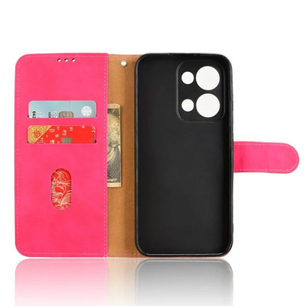 For Oppo Reno13 5G (Global) Leather Case Skin Feel Anti Drop Wallet Flip Phone Cover