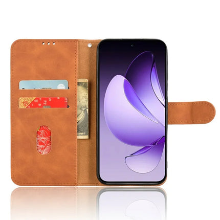 For Oppo Reno13 5G (Global) Leather Case Skin Feel Anti Drop Wallet Flip Phone Cover