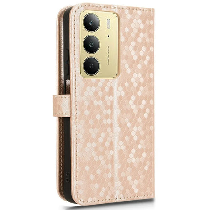 For Realme C75 Wallet Case Dot Pattern Imprint PU Leather Phone Cover
