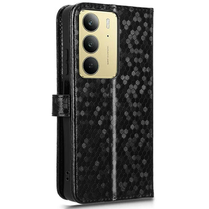 For Realme C75 Wallet Case Dot Pattern Imprint PU Leather Phone Cover