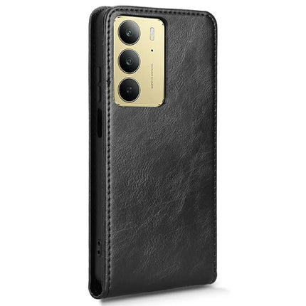 For Realme C75 Case with Card Slot Magnetic Vertical Flip Leather Phone Cover