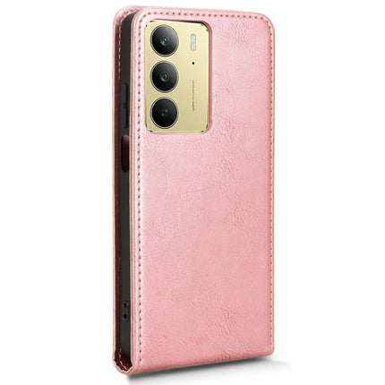 For Realme C75 Case with Card Slot Magnetic Vertical Flip Leather Phone Cover