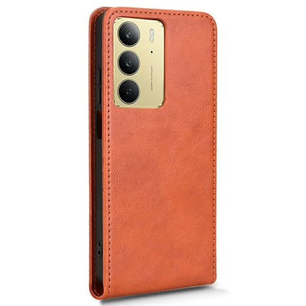 For Realme C75 Case with Card Slot Magnetic Vertical Flip Leather Phone Cover