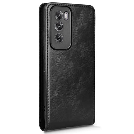 For Oppo Reno12 5G (Global) Case with Card Slot Magnetic Vertical Flip Leather Phone Cover